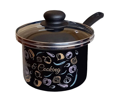 Кастрюля 1,5л (цил.) Сантэкс 1-2215412(Черн)(27)