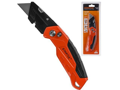 Нож универсальный складной с трапец. лезвием STARTUL PROFI ST0950