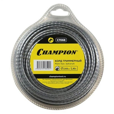 Корд для триммера, 2,65 мм*30м (зубчатый) Platin Saw Champion C7068