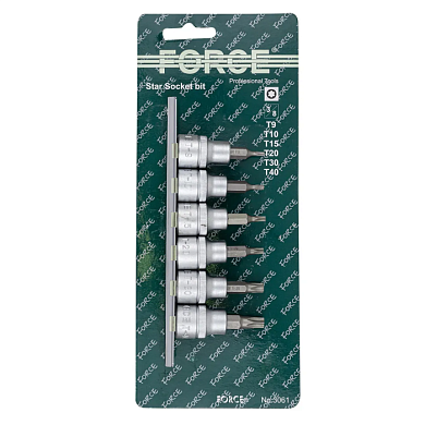 Набор головок-бит Torx 6 пр. 3/8'' Forsage F-3061