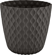 Горшок для цветов InGreen Wave с дренажной сеткой и съемным поддоном 4,7л, D205мм шокол Пластик Репаблик IG650310011