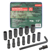 Набор глубоких ударных головок 10-32 мм 1/2" 15 пр. 6-гр. RockForce RF-4157MPB