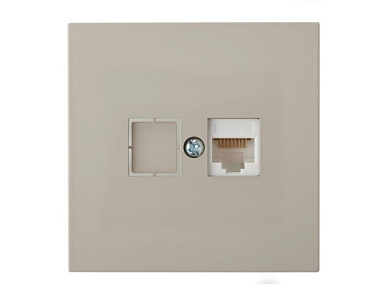 Розетка 1-ая компьютерная, скрытая песочная, Carre, Bylectrica РК18-6611 песочн