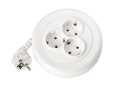 Удлинитель на катушке 2,5м (3 роз., 2.5кВт, с/з, ПВС 3х1) Bylectrica У10-3702.5м