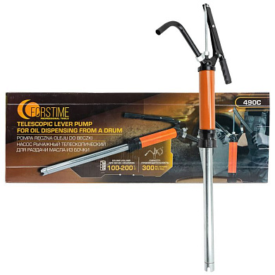 Насос ручной рычажный телескопический для раздачи масла на бочку, пр-ть 250 гр. за ход, раб. t -20+40-гр. FORSTIME FT-490C