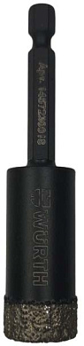 Алмазная коронка по плитке 10х10 мм, HEX, WÜRTH 1457230010