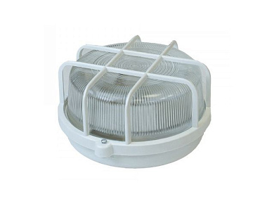 Светильник круг/белый/решетка 100Вт, IP53, НБП 01-100-003, 1хЕ27, Юпитер JP1303-04