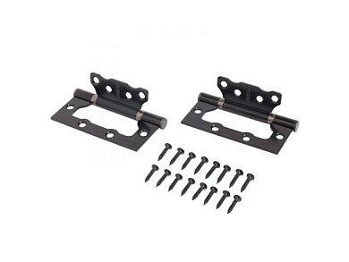 Петля накладная без врезки 2 шт АЛЛЮР 100х75 2BB BL БЛИСТЕР 2,5мм матовый черный УЗК 14529