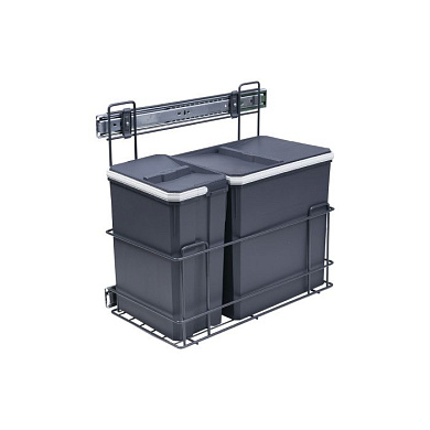 Мусорные контейнеры выдвижные 300 (1*15LT, 1*6LT), графит AKS 95601