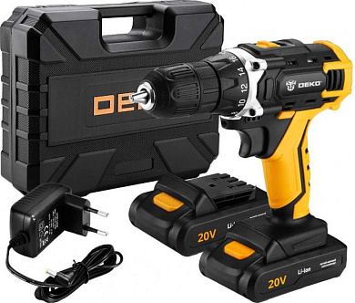 Дрель-шуруповерт аккумуляторная DKCD20FU-Li SET 3 063-4172 DEKO 063-4172