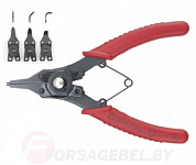 Съемник стопорных колец со сменными губками прямой/угловой, сжим/разжим 160 мм d10-50 мм Yato YT-2130