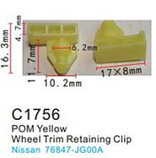 Клипса для крепления внутренней обшивки а/м Ниссан/Пежо/Рено, пласт., 100 шт Forsage C1756(Nissan/Peugeot/Renault)
