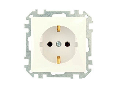 Розетка 1-ая (скрытая, с/з) бежевая, Стиль, Bylectrica РС16-525 бежевый