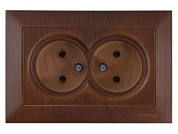 Розетка 2-ая, скрытая, б/з, орех, DARIA, 10 A, 250 V, IP 20, Mutlusan 21202030257