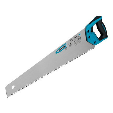 Ножовка по дереву ''Piranha'', 550 мм, сегментное строение рабочей кромки, 7-8 TPI, зуб-3D, двухкомпонентная рукоятка Gross 24119