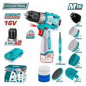 Дрель-шуруповерт с набором щеток TOTAL TOSLI240786