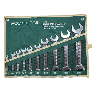 Набор ключей рожковых 8x10-32х36 мм 10 пр RockForce RF-5103P