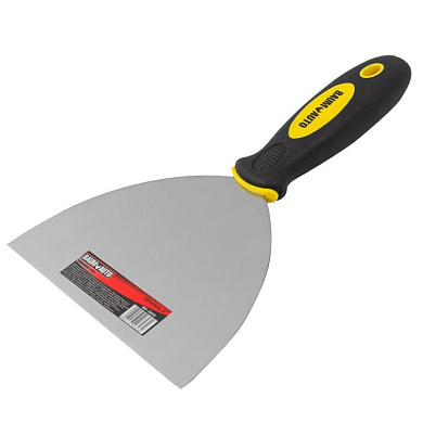 Шпатель нержавеющий с прорезиненной ручкой 6''-150мм Profi