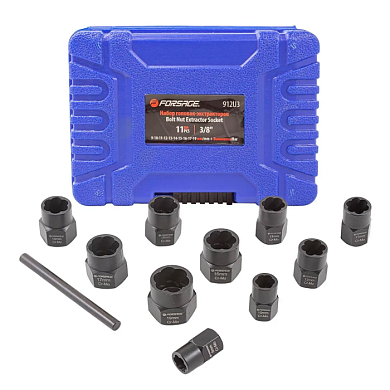 Набор головок-экстракторов для повреждённых болтов и гаек 9-19 мм 11 пр Forsage F-912U3