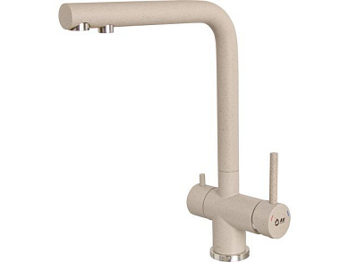 Смеситель для кухни, SUS 304 D35, серия ZAR с краном для пит. воды гранит, поворотный излив, длина 21 см, высота 25 см AV Engineering AVZAR4-B304GTWF