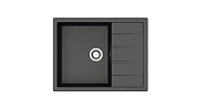 Мойка каменная, прямоугольная одночашевая, 645*505мм, черный, врезная, Berge 87013