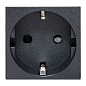 Розетка 45х45 с зазем,, с защ, шторками, 90 градусов, черная, матовая EKF E2MR16-028-30