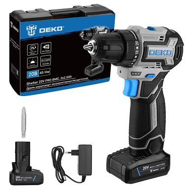Дрель-шуруповерт аккумуляторная Sharker 20V PRO DEKO 084-1035