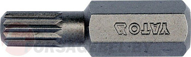 Бита Spline M6x30 мм, 1/4'', 10 шт. AISI S2 Yato YT-78191