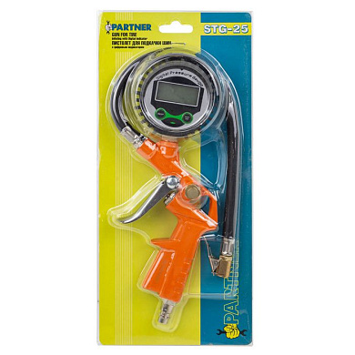 Пистолет для подкачки шин с цифровым манометром Partner PA-STG-25