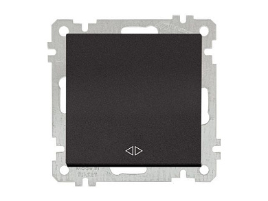Выключатель промежуточный многопозиционный, скрытый, без рамки, пруж. зажим, черный, DARIA, 10 A, 250 V, IP 20, Mutlusan 21004080184