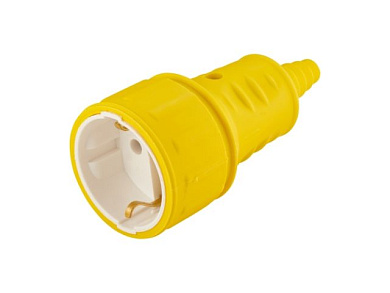 Розетка 1-ая переносная (с/з, 16А, 250В) желтая, Bylectrica