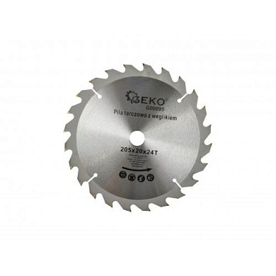 Диск пильный с напаянными зубцами из твердых сплавов 205х20х24T GEKO G00095