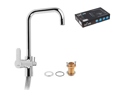 Смеситель для кухни, Lt D35 A-51589 с краном для пит. воды, поворотный r- излив A-five A-51589