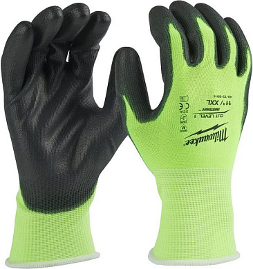 Перчатки защитные Hi-Vis Cut level 1/A 11/XXL 12 пар Milwaukee 4932492917