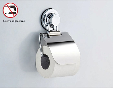 Бумагодержатель на вакуумных присосках, пластик + сталь, хром Ledeme L3703