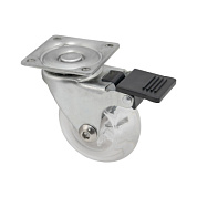 Колесо меб. CRYSTAL/2 d75 h99 с площадкой с торм., прозрачный AKS 114843