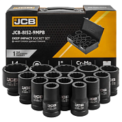 Набор головок ударных глубоких 22-60 мм 1'' 12-гр 14 пр JCB JCB-8152-9MPB