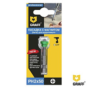 Бита для шуруповерта c магнитной насадкой в блистере GRAFF