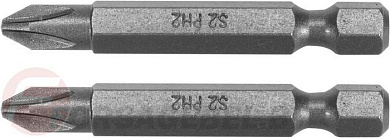 Бита крестовая PH2x50 мм., 1/4'', 2 шт. AISI S2 Yato YT-77876