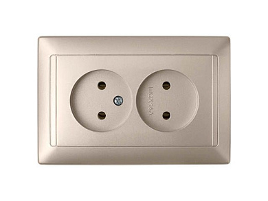 Розетка 2-ая (скрытая, б/з) шампань, Стиль, Bylectrica РС16-307шамп