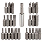 Набор бит PH, PZ, SL, Torx, Torx TR, HEX 1/4'', L25 мм с битодержателем 60 мм, 25 пр JBC JBC-HW-S27