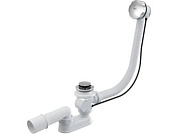 Сифон для ванны автомат комплект металл, длина 60 см, Alcaplast A55K-VE-01