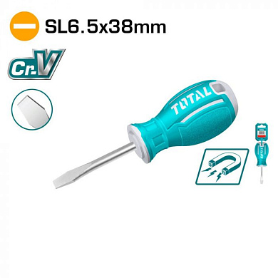 Отвертка шлицевая SL6,5 38 мм TOTAL TSDRSSL6038