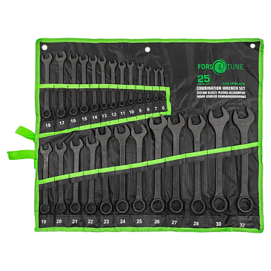 Набор комбинированных ключей 6-28, 30, 32 мм 25 пр FORSandTUNE FORSandTUNE-5261P BLACK