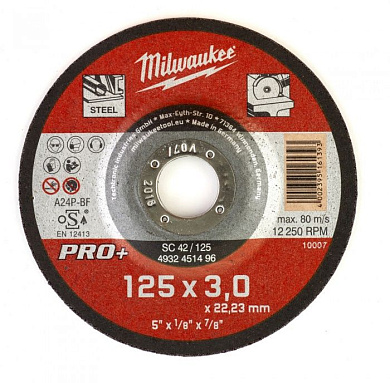 Диск отрезной по металлу SC 125х3 мм Milwaukee 4932451496