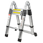 Лестница телескопическая двухсекционная 0.4/0.8-1.6/3.2 м, 10 ступенек, нагрузка 150 кг, ForceKraft FK-BL-HT205