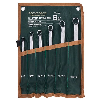 Набор накидных ключей отогнутые на 75 град 6х7-16х17 мм 6 пр RockForce RF-50610P