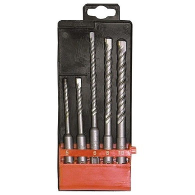 Набор буров по бетону, 5-6х110,6-8-10х160 мм, 5 шт, SDS Plus Matrix 71095
