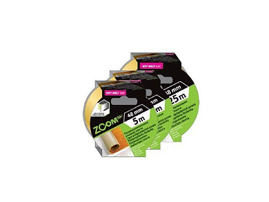 Лента двухсторонняя тканевая клейкая 48 мм х 10 м, Желтая ZOOM 02-5-3-102