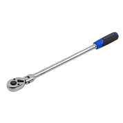 Трещотка реверсивная удлиненная шарнирная с резиновой ручкой 1/4", 300 мм 72 зуб. Forsage F-802218L